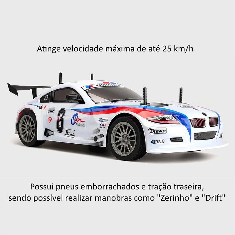 Carrinho Super BM R/C 2.4Ghz Drift Extreme Até 30km/h E 1:10